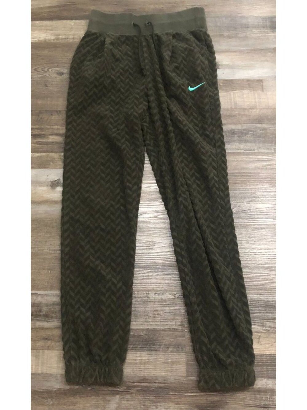 Nike Womens Small Modern Everyday Sportswear Green Pants Joggers